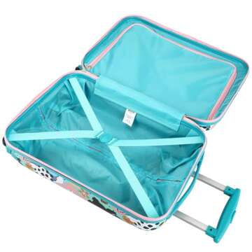 Bioworld Lilo & Stitch Tropical All-Over Print 20" Blue Carry-On Rolling Luggage