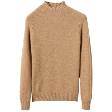 LINY XIN Women's Mock Neck Sweater Fall Winter 100% Merino Wool Basic Warm Soft Long Sleeve Knit Pul...