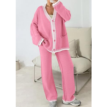 PRETTYGARDEN Cozy Women's Knit Lounge Set for Relaxation