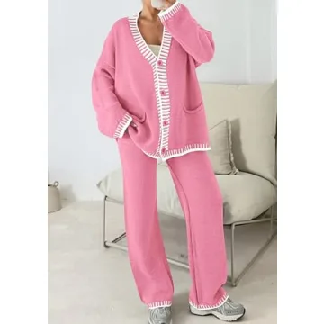 PRETTYGARDEN Cozy Women's Knit Lounge Set for Relaxation