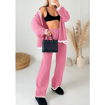 PRETTYGARDEN Cozy Women's Knit Lounge Set for Relaxation