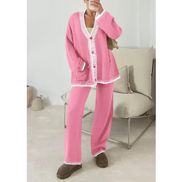 PRETTYGARDEN Cozy Women's Knit Lounge Set for Relaxation