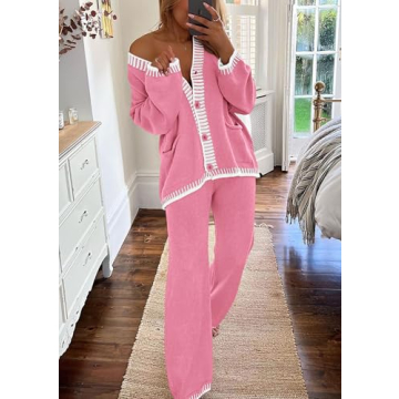 PRETTYGARDEN Cozy Women's Knit Lounge Set for Relaxation