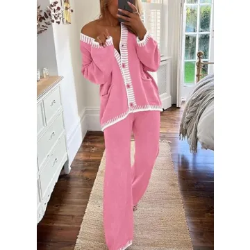 PRETTYGARDEN Cozy Women's Knit Lounge Set for Relaxation