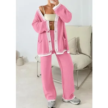 PRETTYGARDEN Cozy Women's Knit Lounge Set for Relaxation