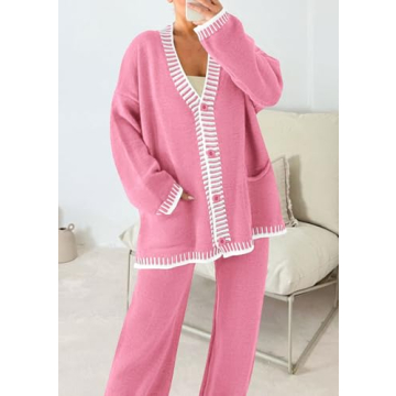 PRETTYGARDEN Cozy Women's Knit Lounge Set for Relaxation