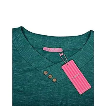 Joymom Nursing,Maternity Cute Solid Color V Neck Short Sleeve Breastfeeding Tops Latched Mama Postpartum Shirts Lactation Clothes Loung Wear Button Decor Slimming Fit Dark Cyan M