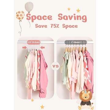 HOUSE DAY Velvet Baby Hangers 50 Pack, Premium Children's Hangers for Baby, Infant & Toddler Clothes, Durable Non Slip Baby Felt Hangers White, 11 Inch Baby Hangers for Closet, Ideal for Everyday Use