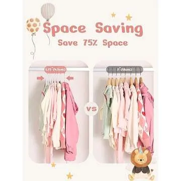 HOUSE DAY Velvet Baby Hangers 50 Pack, Premium Children's Hangers for Baby, Infant & Toddler Clothes, Durable Non Slip Baby Felt Hangers White, 11 Inch Baby Hangers for Closet, Ideal for Everyday Use