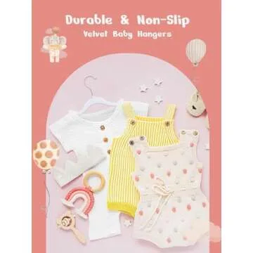 HOUSE DAY Velvet Baby Hangers 50 Pack, Premium Children's Hangers for Baby, Infant & Toddler Clothes, Durable Non Slip Baby Felt Hangers White, 11 Inch Baby Hangers for Closet, Ideal for Everyday Use