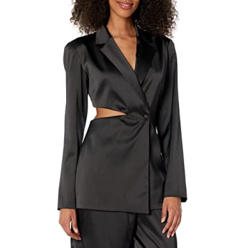 Elegant Porsha Williams Black Cut-Out Waist Blazer