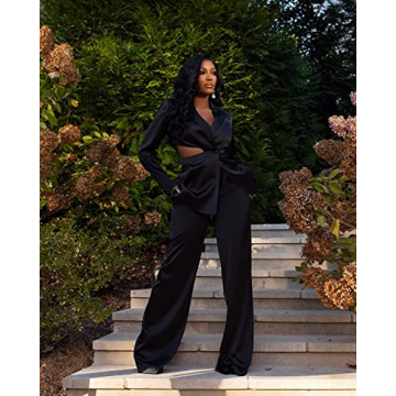 Elegant Porsha Williams Black Cut-Out Waist Blazer