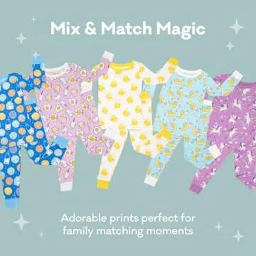 Little Sleepies Two-Piece Pajama Set for Boys & Girls, Soft Viscose from Bamboo, Snug Matching Family PJs, Toddler to Teen