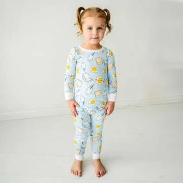 Little Sleepies Two-Piece Pajama Set for Boys & Girls, Soft Viscose from Bamboo, Snug Matching Family PJs, Toddler to Teen