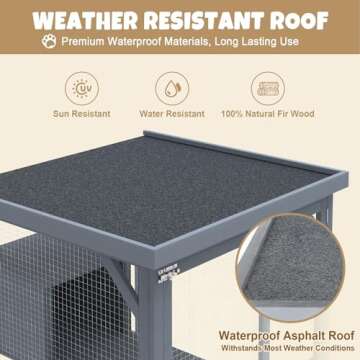 PETVILLE Catio House on Wheels for Cats - Waterproof Outdoor Cat Enclosure