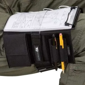 FlyBoys - Reversible Kneeboard - Left and Right-Handed Pilots - Accommodating Design - Clipboard, Tablet & Pen Holder - Hook & Loop Fasteners - Aviation & Flight Gear - Versatile For Checklists & More