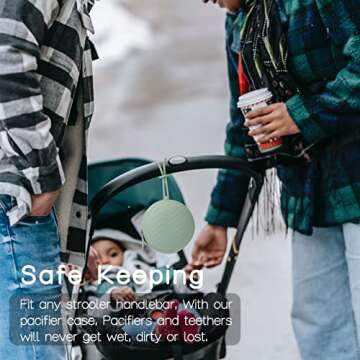 Nupoopy 2 Pack Silicone Pacifier Holder Case, BPA Free Newborn Baby Pacifiers Silicone Pouch for Boys & Girls, Portable Silicone Pacifier Container Case (Muted, Apricot)