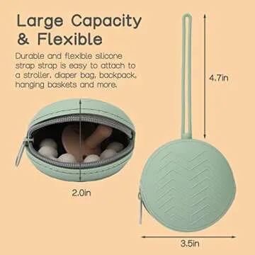 Nupoopy 2 Pack Silicone Pacifier Holder Case, BPA Free Newborn Baby Pacifiers Silicone Pouch for Boys & Girls, Portable Silicone Pacifier Container Case (Muted, Apricot)