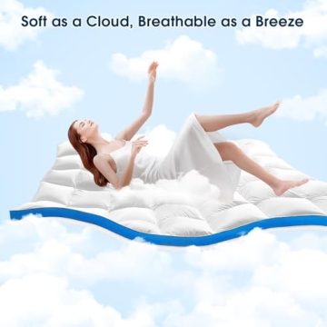 CYMULA Queen Mattress Topper Extra Thick Cooling Pain Relief