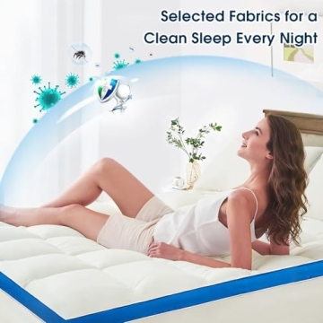 CYMULA Queen Mattress Topper Extra Thick Cooling Pain Relief