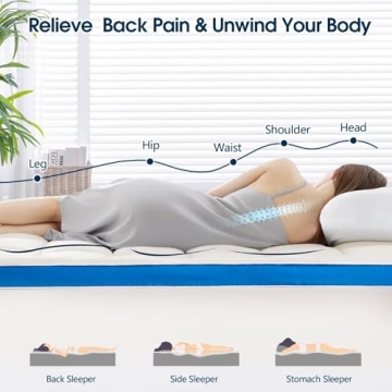 CYMULA Queen Mattress Topper Extra Thick Cooling Pain Relief