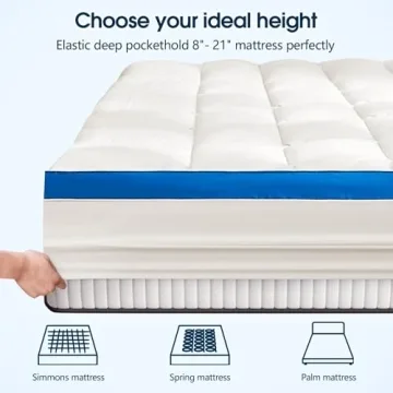 CYMULA Queen Mattress Topper Extra Thick Cooling Pain Relief