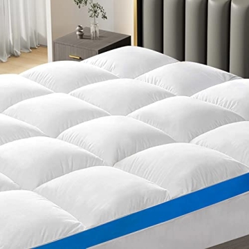 CYMULA Queen Mattress Topper Extra Thick Cooling Pain Relief