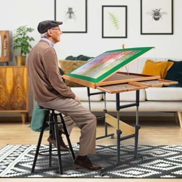 ALL4JIG 1500 Piece Jigsaw Puzzle Table with Legs,25"x34"Adjustable Puzzle Tables for Adults, 3-Tilti...