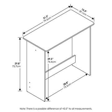 FURINNO Simplistic Study Table, Espresso