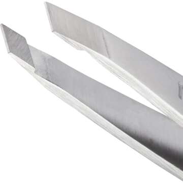 Tweezerman Mini Slant Tweezer - Tweezers for Eyebrows, Travel Tweezers for Eyebrows, Facial Hair, In...