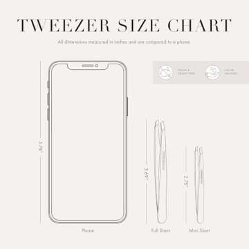Tweezerman Mini Slant Tweezer - Tweezers for Eyebrows, Travel Tweezers for Eyebrows, Facial Hair, Ingrown Hair (Classic Stainless)