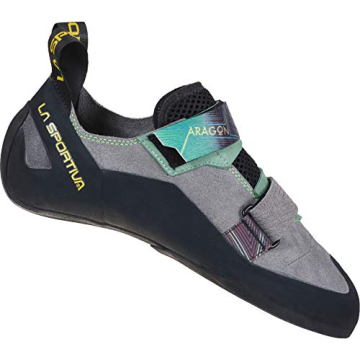 La Sportiva Mens Aragon Rock Climbing Shoes - Comfortable & Grippy, Clay/Jasmine Green, Size 9.5