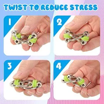 Skylety 10 Pcs Bike Chain Fidget Toy Bulk Chain Key Ring Fidget Flippy Toys for ADHD Stress Relief Finger Toys Flippy Key for Adults and Teens
