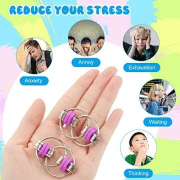 Skylety 10 Pcs Bike Chain Fidget Toy Bulk Chain Key Ring Fidget Flippy Toys for ADHD Stress Relief Finger Toys Flippy Key for Adults and Teens