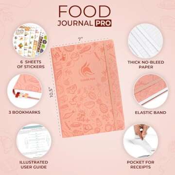 Clever Fox Food Journal Pro – Diet & Wellness Planner for Women & Men – Weight Loss Diary with C...