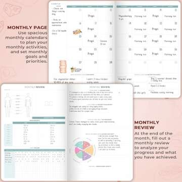 Clever Fox Food Journal Pro – Diet & Wellness Planner for Women & Men – Weight Loss Diary with Calorie Tracker – Food Log for Tracking Meals, Exercise & Weightloss - Undated, 7" x 10" Light Pink