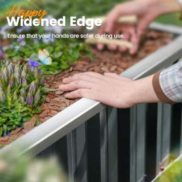 KING BIRD Raised Garden Bed 68"x 36"x 12" Galvanized Steel Metal Outdoor Garden Planter Box Kit with 2 Pairs of Gloves (Dark Grey)