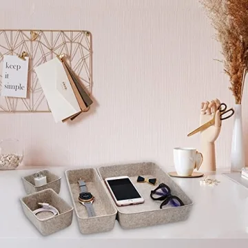 Welaxy Felt Drawer Organizer Trays - Stylish Desk Storage Solution