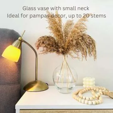 Clear Glass Vase for Pampas Grass Flowers Clear Vase for Decor Small Glass Vase for Dining Table Centerpiece Decorative Vase for Living Room Home Decor Shelf Decor Glass Demijohn 7.9 inch Tall