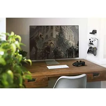 BRAINWAVZ Game Controller Holder Wall Mount Stand (2 Pack) For XBOX, PS5, SERIES X, ONE, PS4, PS3, SWITCH, NINTENDO, PC & MORE, Fits Latest & Retro Gamepads, Stick On, Easy To Install, UGC1