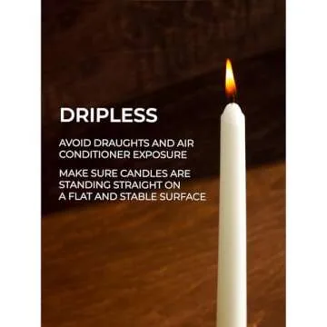CANDWAX Ivory Taper Candles 12 inch Dripless - Set of 4 Tapered Candles Ideal as Dinner Candles - Smokeless and Unscented Taper Candles Long Burning - Hand Poured Tall Candlesticks