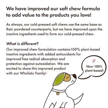 Wholistic Pet Organics Run Free: Dog Hip & Joint Chews - 60 Count - Glucosamine Chondroitin Chews for Dogs - Arthritis Pain Relief Joint Health Supplement - Dog Calming Treat