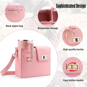 PUENBKO Crossbody Bag with Water Bottle Holder