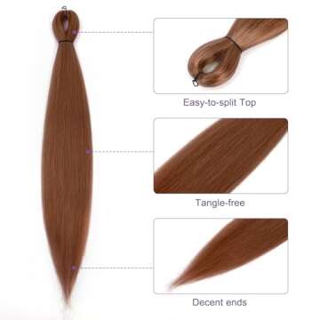 ROSDINA Pre-stretched Braiding Hair - 30 Inch 8 Packs Brown Super Long Braiding Hair For Twist or Bo...