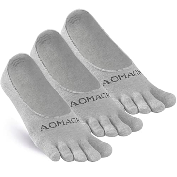 aomagic Toe Socks No Show Women Men Liner Socks Invisible Non-Slip Low Cut Finger Socks Soft Breatha...