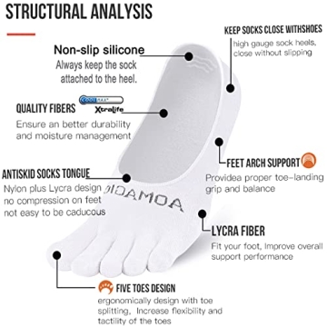 aomagic Invisible Toe Socks for Men and Women - 3 Pairs