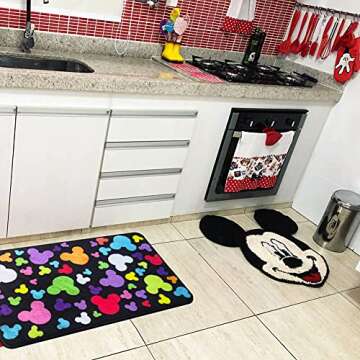 J.Ehonace Mickey Mouse Rugs - Bathroom Rug, Indoor Outdoor Entrance Rug, Kitchen Rug, 18" x 30"