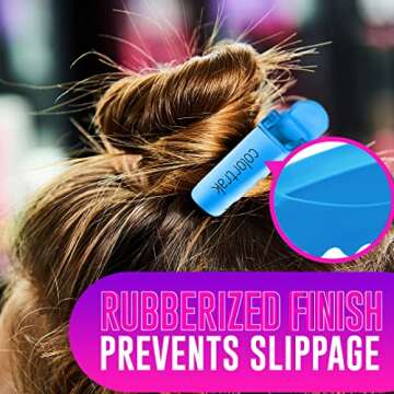 Colortrak Croc Hair Sectioning Clips Bucket (12 Pack), 8 Standard Size, 4 Jumbo Size, Section Large ...