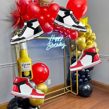 Boy Shoes Balloon/Basketball Shoes Sneaker Balloons/Tennis Shoe Sports Logo Balloon Sports Decoration/Boy Birthday Foil Balloon/Check Mark Shoes/Father Birthday Boy Birthday Decorations