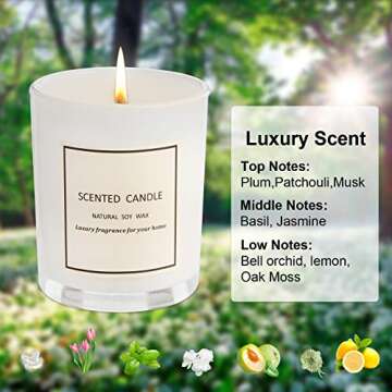 Gifts for Women - Scented Candles 100% Pure Natural Soybean Wax with Plant Essential Oils for Stress...